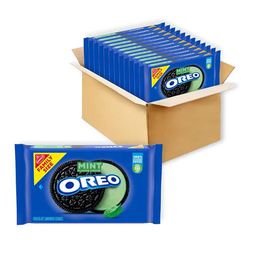 Miniatura 25 de Galletas OREO Minis tipo sándwich doradas, 12 bolsas de 3 oz