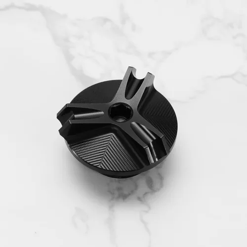 Miniatura 5 de Tapón de drenaje de aceite de motor, cubierta de tapón de tuerca de sumidero compatible con Kawasaki M20x2.5 CNC aleación de aluminio piezas de Negro