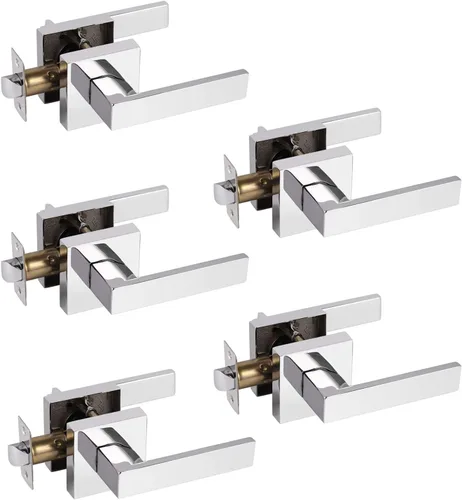 Miniatura 61 de Probrico Paquete de 4 manijas de puerta simuladas en negro mate, manijas interiores que no giran, manijas reversibles resistentes para interiores