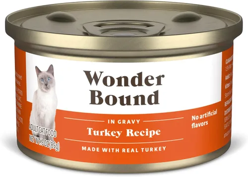 Miniatura 8 de Marca de Amazon - Wonder Bound, paquete variado de comida húmeda gourmet para gatos con salsa (pavo, pollo, ternera), aves, fabricada en EE. UU., 3
