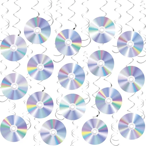 60 piezas de decoración de fiesta de discoteca de los años 90 Y2K 2000s, diseño de espirales colgantes para decoración de pared con remolinos