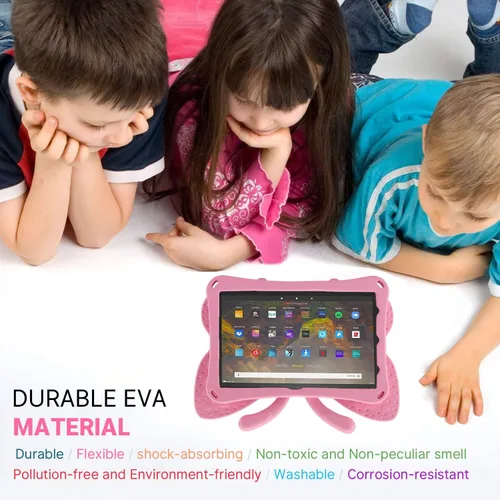 Miniatura 49 de FW Fire 7 - Funda para tablet para niños, Amazon Fire 7 2022, funda de mariposa con luz de atril, EVA, protección contra caídas, resistente, a