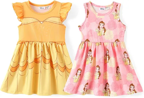 Miniatura 15 de Disney Frozen Elsa - Vestido de princesa Minnie Mouse Stitch para niña, paquete de 2 unidades, manga larga con volantes, conjunto de disfraz de 2 a