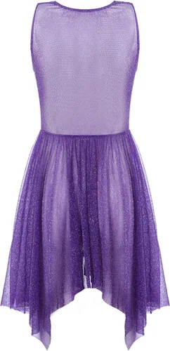 Miniatura 4 de TiaoBug Vestido de baile lírico con superposición litúrgica transparente y brillante para mujer