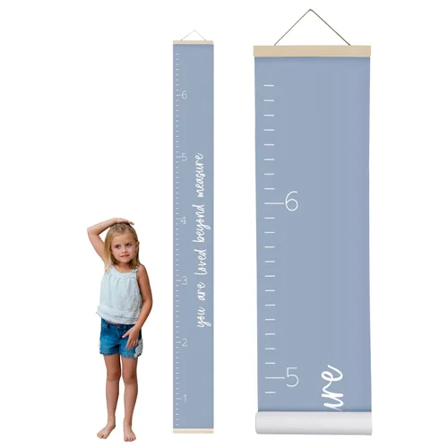 Miniatura 18 de Morxy Tabla de Crecimiento de Lona para Niños - Decoración de Pared Unisex para Habitación de Niños - Tabla de Medición de Altura - Cinta de Pared