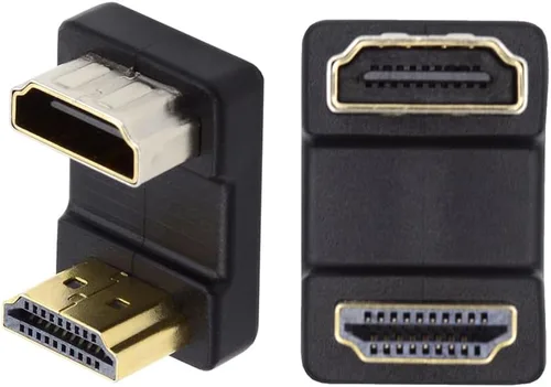 cablecc 2 unids/set HDMI 1.4 tipo-A a HDMI puerto ahorrador 360 grados arriba y abajo opuesto en forma de U adaptador de extensión en ángulo trasero