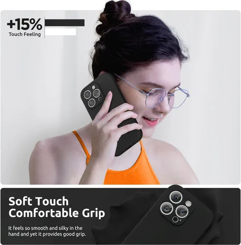 Miniatura 6 de SURPHY Funda diseñada para iPhone 15 Pro Max con protector de pantalla y cordón, correa de teléfono y funda de silicona líquida para teléfono