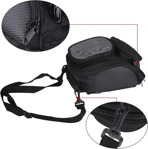 Miniatura 8 de Negro Universal Motocicleta Motocicleta Montar Fuerte Magnético Impermeable Aceite Tanque de Combustible Bolsa