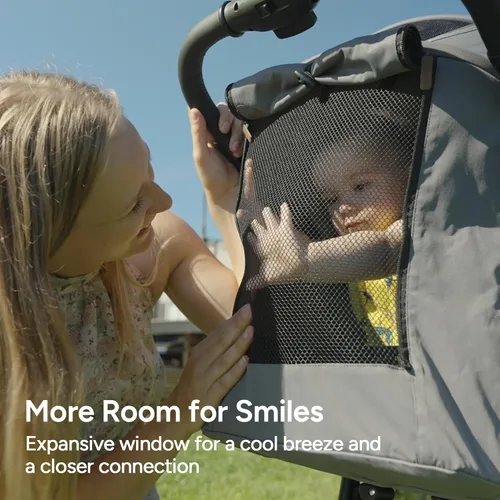 Miniatura 7 de Cochecito de bebé Mompush Nova para niños pequeños, bebés y recién nacidos Asiento espacioso y modo completamente plano Plegado compacto con una