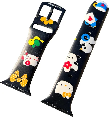 Miniatura 11 de Correa de silicona para Apple Watch de Hello Kitty para 38/40/1.614 in para Series 7/6/5/4/3/2/1/SE