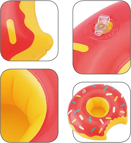 Miniatura 4 de E-TING 5 unidades de anillo de natación al azar divertido flotador de piscina balsa Lilo salvavidas para muñecas de 11.5 pulgadas inflables