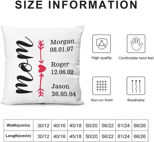 Miniatura 2 de Custom Mothers Day Pillow Cover Soft Velvet Square Pillow Case with Kids Names Family Names Custom Gift for Mom Mommy from Child Daughter Son, #1