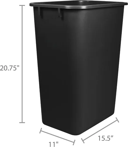 Miniatura 3 de Storex Cubo de basura grande de 10.25 galones, contenedor de basura y basura de plástico para oficina y hogar, 15 x 11 x 20.75 pulgadas