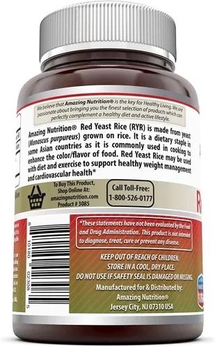 Miniatura 3 de Amazing Formulas - Suplemento en cápsulas de arroz de levadura roja, 1200 mg por porción, sin OMG, sin gluten, fabricado en Estados Unidos