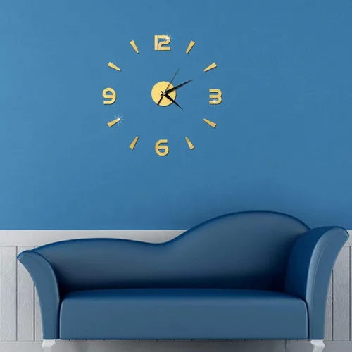 Miniatura 4 de Pilipane Reloj de pared sin marco, decoración de reloj de espejo acrílico, calcomanías de reloj de pared sin marco, reloj de pared de bricolaje