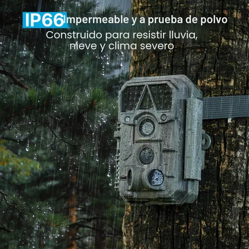 Miniatura 8 de Meidase Paquete de 2 cámaras Trail P70 (no celular, sin WiFi), 64MP 1296p, visión nocturna IR sin brillo, activada por movimiento, impermeable