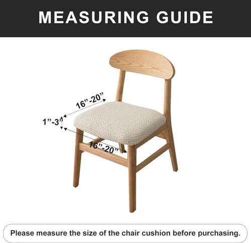 Miniatura 3 de Genina Fundas de Asiento para Silla de Comedor Fundas de Asiento Deslizables Fundas de Silla de Cocina (Beige, 2 Piezas)