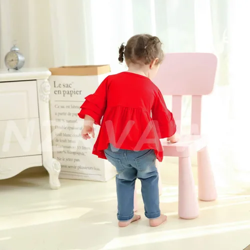 Miniatura 3 de NZRVAWS Ropa para bebé niña pequeña, conjunto de pantalones de mezclilla rasgados con volantes florales de leopardo para niña 0-4T