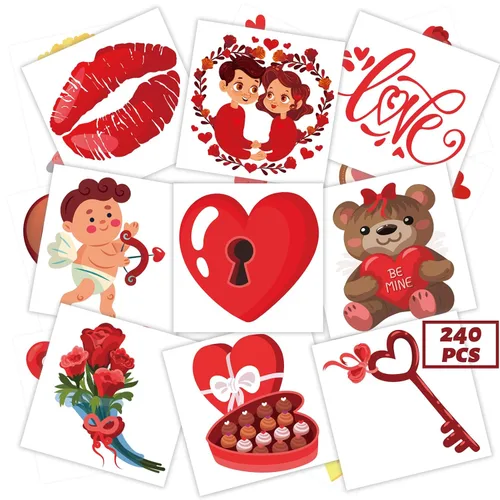 Miniatura 11 de winthrop 240 tatuajes temporales luminosos de Navidad a granel para niños, que brillan en la oscuridad, tatuajes envueltos individualmente, la mejor