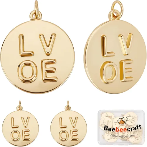 Miniatura 8 de Beebeecraft 1 caja de 18 quilates chapado en oro de latón/acero inoxidable corazón colgantes colgantes colgantes para el día de la madre, regalos