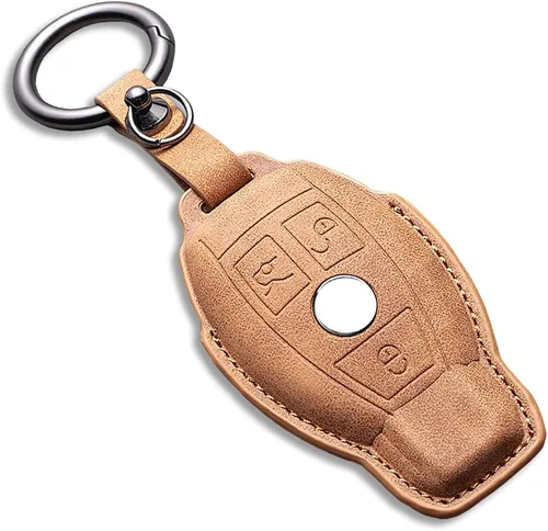 Miniatura 17 de para Mercedes-Benz Funda para llavero, Funda para llavero Mercedes C E M S CLS CLK GLK GLC G AMG Accesorios para llavero de cuero Funda protectora