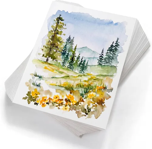TaoBary 300 piezas de papel de acuarela a granel de 5 x 7 pulgadas, papel de acuarela blanco de prensa en frío, 110 libras, 230 GSM, pintura de 8.11