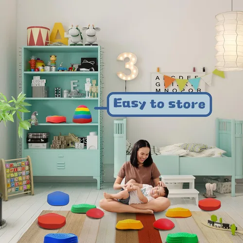 Miniatura 5 de Makarci piedras de equilibrio para niños, 10 piezas juguetes preescolares que promueven habilidades de equilibrio y coordinación