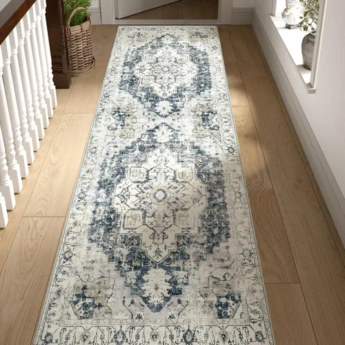 Miniatura 14 de jinchan Alfombra de Área 2x3 pies Alfombra Vintage de Entrada Lavable Bohemia Tapete Interior para Puerta Medallón Floral Tapete Pequeño para Puerta