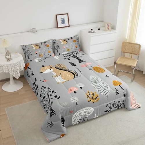 Miniatura 38 de Erosebridal Juego de ropa de cama para niños, tamaño individual, diseño de gatos de dibujos animados, para niñas, niños y adolescentes, edredón