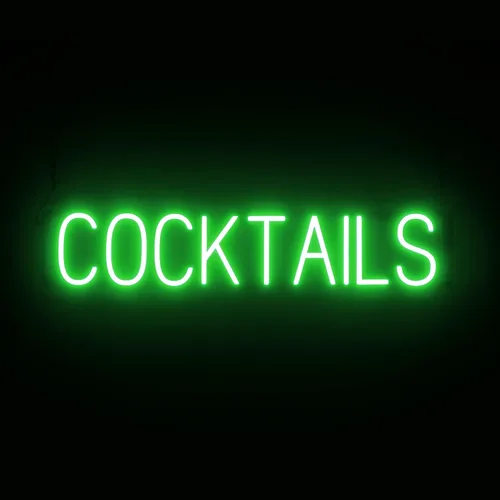 Miniatura 21 de SpellBrite Letrero de cerveza y vino Letrero de cerveza y vino neón, luz LED verde 22.0 x 15.0 pulgadas