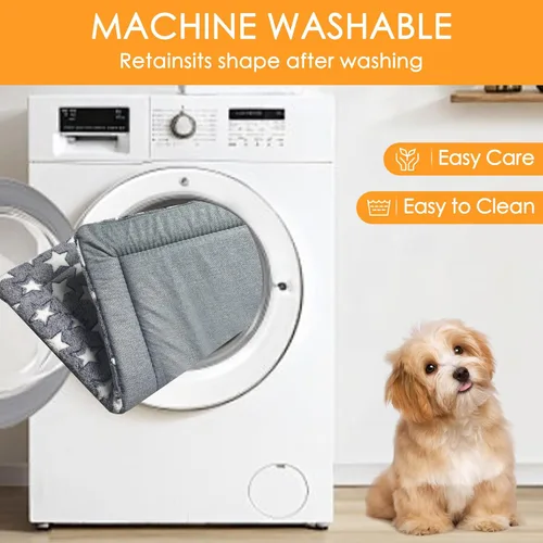 Miniatura 2 de Cama ortopédica lavable de felpa para perros con parte inferior antideslizante, almohadilla suave de lujo para mascotas, cojín acogedor de jaula
