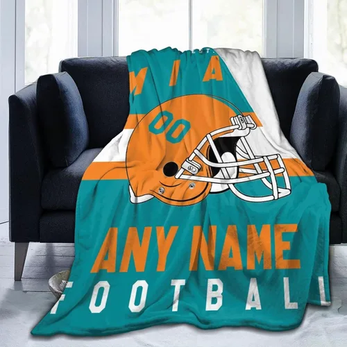 Miniatura 26 de SEAGGS Manta personalizada con diseño de ciudad de fútbol americano, decoración personalizada, manta impresa para añadir cualquier nombre y número