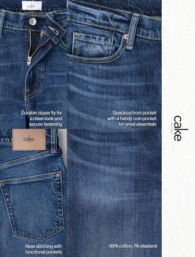 Miniatura 7 de Pantalones clásicos de mezclilla de tiro medio y corte recto para mujer