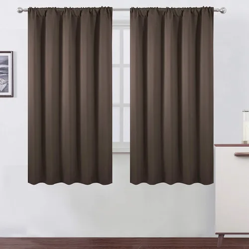 Miniatura 18 de LEMOMO Cortinas opacas negras para cocina, 42 x 45 pulgadas, juego de 2 paneles de cortinas opacas con bolsillo para cortinero para ventana pequeña