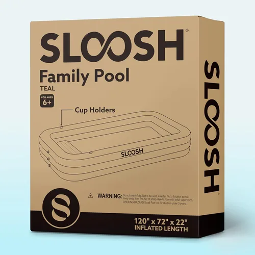 Miniatura 8 de SLOOSH Alberca inflable para adultos con asientos, de 120 pulgadas x 72 pulgadas x 22 pulgadas, piscina familiar resistente y gruesa por encima