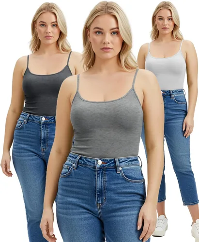 Miniatura 136 de Emmalise Camisola larga casual básica para mujer, con tirantes ajustables, top en capas