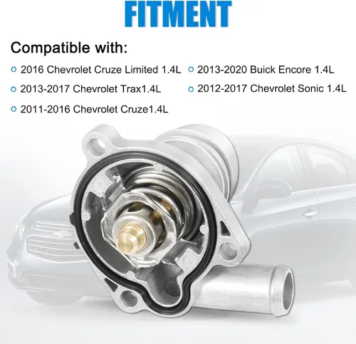 Miniatura 2 de AUTOBABA 902-808 Conjunto de carcasa de termostato refrigerante de aluminio de mejora compatible con Chevy Trax Sonic 13-20, Cruze 11-16, Buick