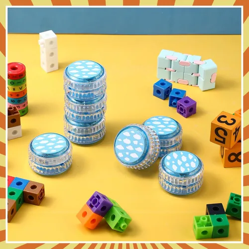 Miniatura 4 de Woanger Yoyo - 24 bolas de plástico con luz LED Yoyo para niños, adultos, principiantes, temática de cielo azul, decoración de fiesta de cumpleaños