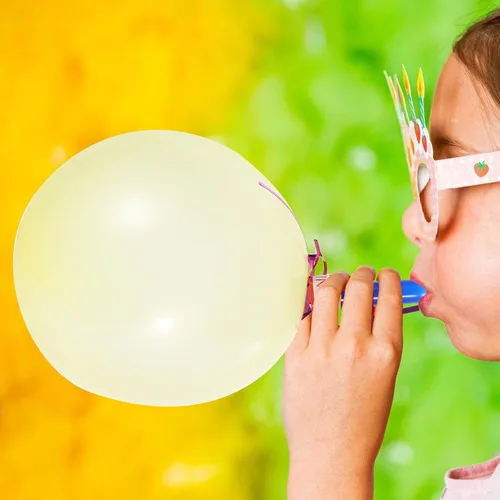 Miniatura 9 de BESTOYARD 100 globos musicales con purpurina mixta con flecos metálicos ruidos para niños, lindos silbatos para Halloween, fiesta de Navidad