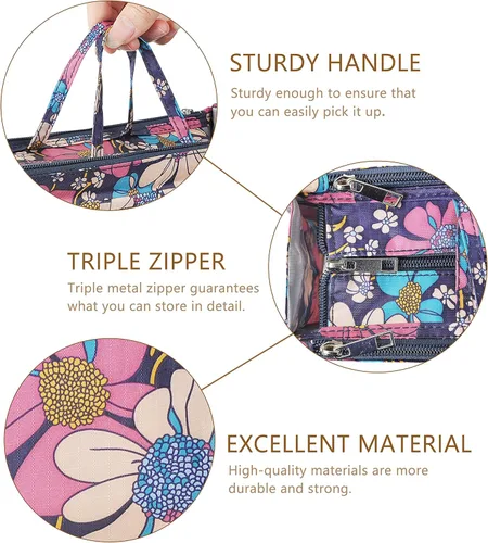 Miniatura 47 de Bolso de mano estilo cartera de Vercord para mujer con organizador incorporado, estampado bien definido, con manijas y cremallera, tamaño 2