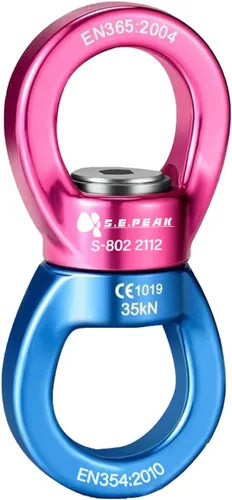 Miniatura 11 de Columpio giratorio de 35 kN, dispositivo giratorio de 360 ° certificado CE, accesorio colgante silencioso para columpio de árbol, danza aérea Negro