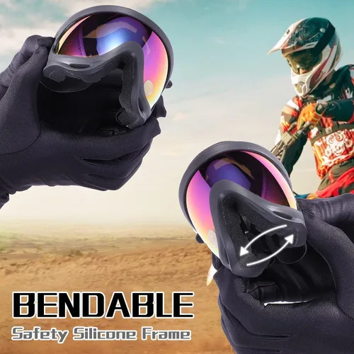 Miniatura 4 de Paquete de 2 gafas para motocicleta, ATV a prueba de polvo, para esquí, carreras, equitación, todoterreno, impermeable, motocross