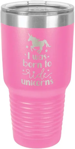Miniatura 18 de I Was BORN TO RIDE UNICORNS Grabado vaso de 325 ml, grabado con láser, taza de viaje de acero con recubrimiento en polvo, libre de BPA, con camello