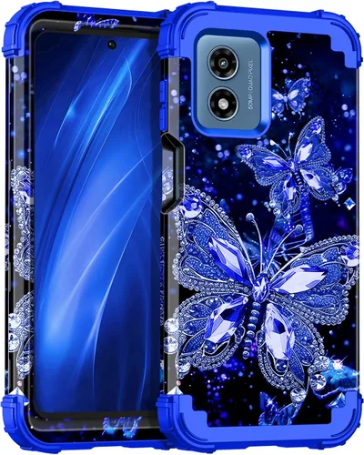 Miniatura 28 de Miqala Funda para Moto G Play 5G 2024, que brilla en la oscuridad, tres capas, resistente, a prueba de golpes, protección de cuerpo completo
