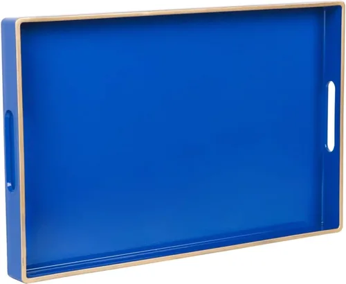 Miniatura 9 de Bandeja Decorativa, Bandeja Rectangular de Plástico con Asas, Moderna Bandeja de Tocador y Bandeja para Servir para Baño, Cocina, Otomana y Mesa
