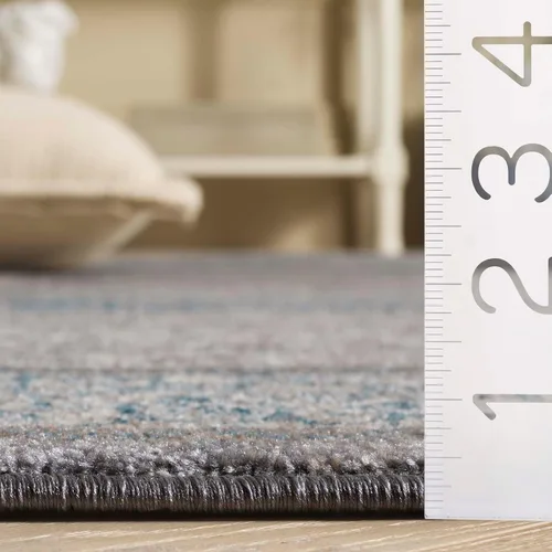 Miniatura 4 de SAFAVIEH Sofia Collection - Tapete para pasillo, 2.2 x 16 pies, gris claro y azul, diseño vintage oriental, envejecido, no desprende pelusa