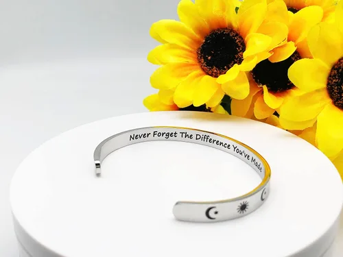 Miniatura 282 de Pulseras inspiradoras para mujer, joyería de acero inoxidable, con refranes, pulsera motivacional con mensaje oculto, pulseras grabadas para mejor
