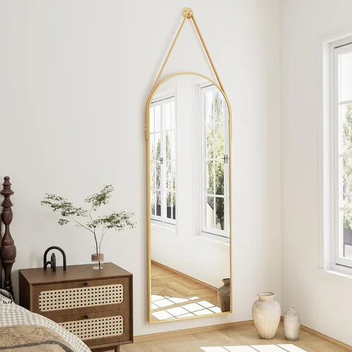 Miniatura 9 de Espejo para colgar sobre la puerta de longitud completa, 48 x 14 pulgadas, espejo de arco de longitud completa, espejo de pared detrás de la puerta
