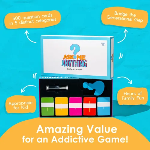 Miniatura 3 de ASKMEANYTHING Ask Me Anything Family Edition - Divertido juego de cartas de unión familiar