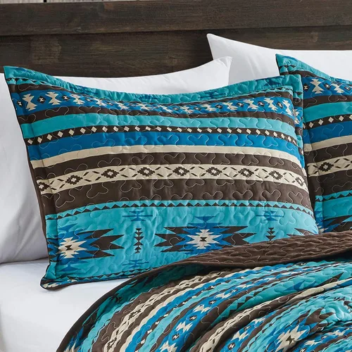 Miniatura 3 de Jaba - Juego de edredón de 3 piezas con estampado fino, tamaño King, para todas las estaciones, diseño tribal navajo nativo americano, con fundas